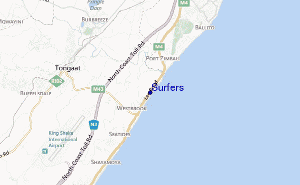 locatiekaart van Surfers