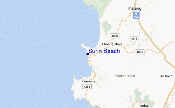 locatiekaart van Surin Beach