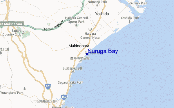locatiekaart van Suruga Bay