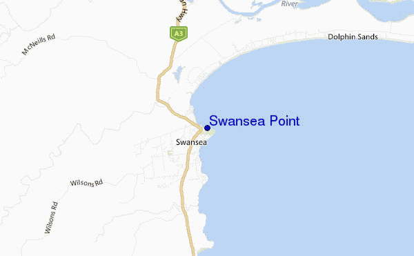 locatiekaart van Swansea Point