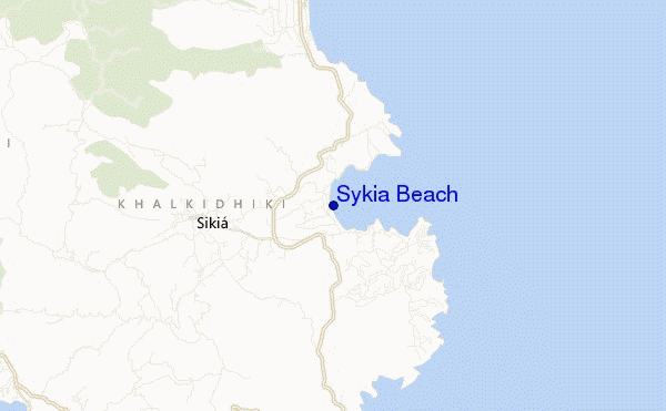 locatiekaart van Sykia Beach