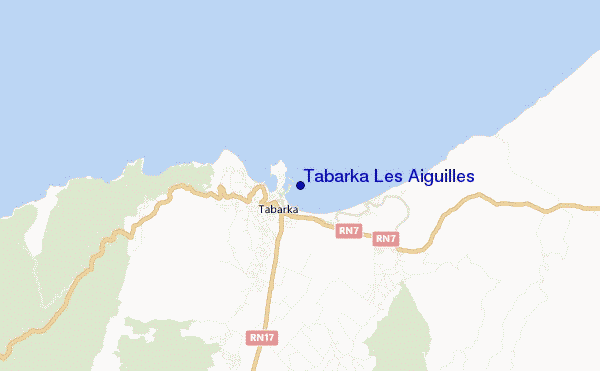 locatiekaart van Tabarka Les Aiguilles