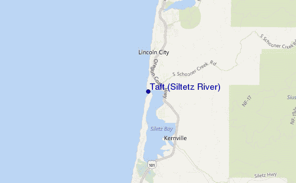 locatiekaart van Taft (Siltetz River)