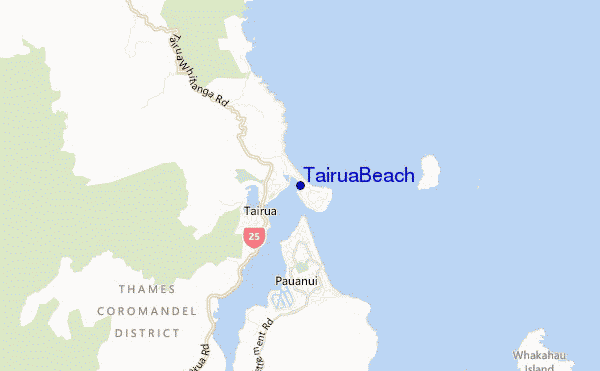 locatiekaart van Tairua Beach