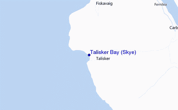 locatiekaart van Talisker Bay (Skye)