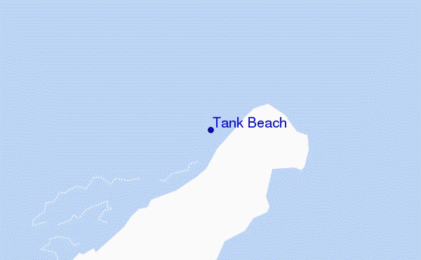 locatiekaart van Tank Beach