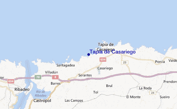locatiekaart van Tapia de Casariego