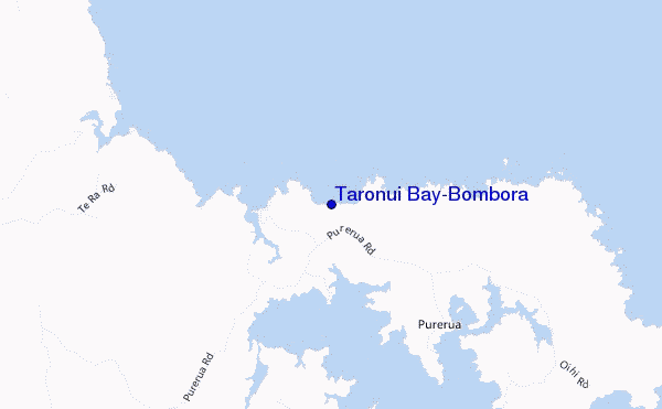 locatiekaart van Taronui Bay-Bombora