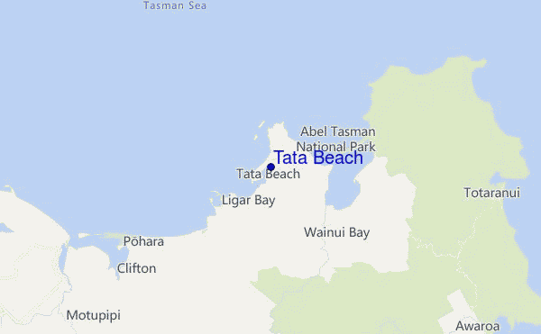 locatiekaart van Tata Beach