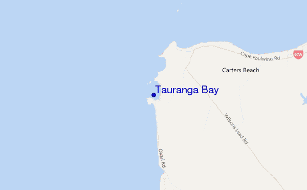 locatiekaart van Tauranga Bay