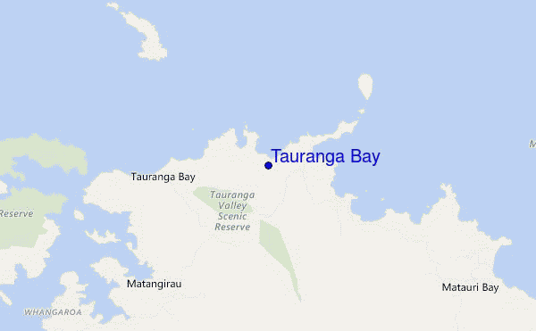 locatiekaart van Tauranga Bay