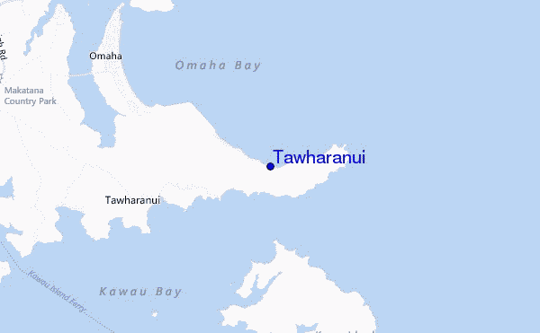 locatiekaart van Tawharanui