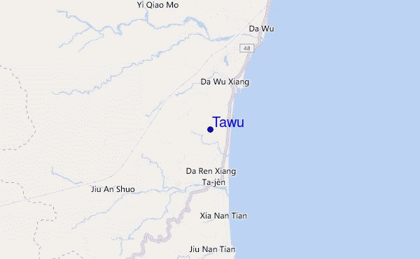 locatiekaart van Tawu