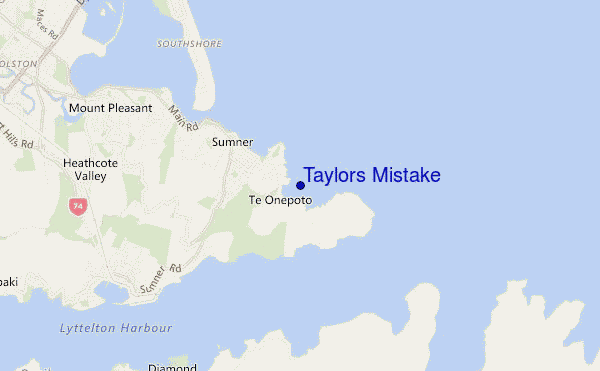 locatiekaart van Taylors Mistake