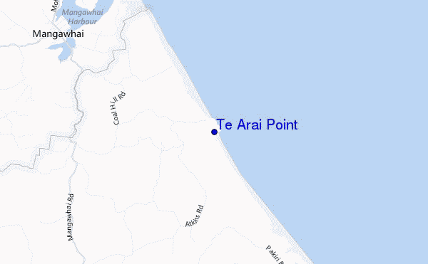 locatiekaart van Te Arai Point