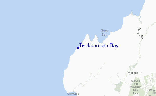 locatiekaart van Te Ikaamaru Bay