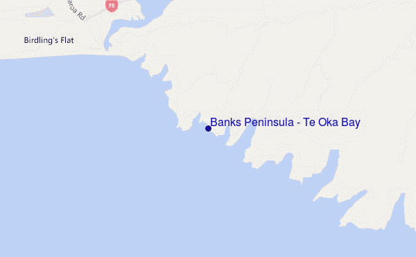 locatiekaart van Banks Peninsula - Te Oka Bay