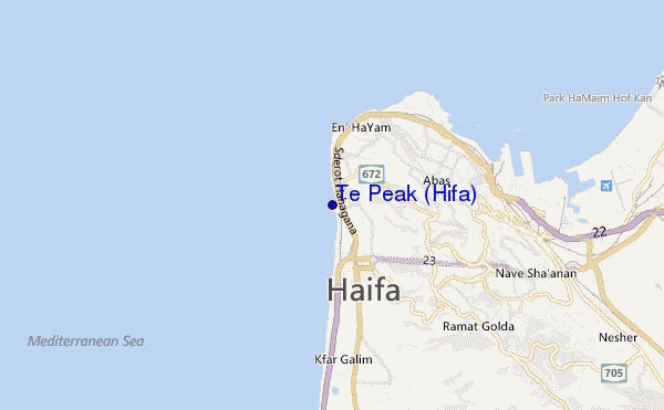 locatiekaart van Te Peak (Hifa)