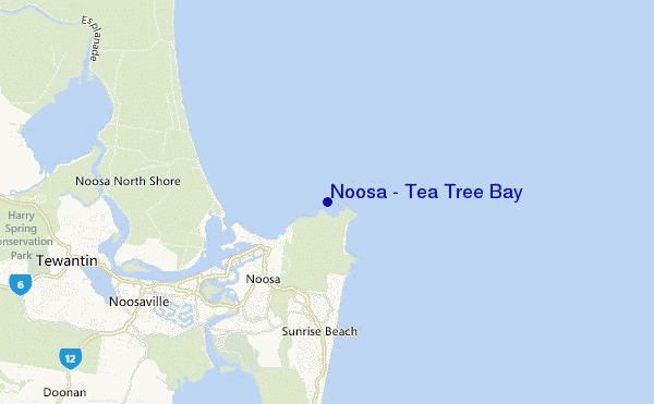 locatiekaart van Noosa - Tea Tree Bay