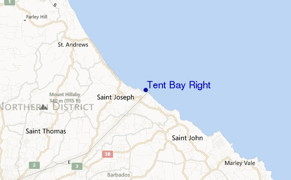 locatiekaart van Tent Bay Right