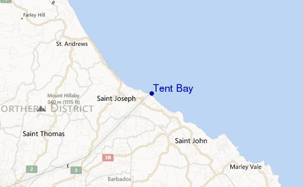 locatiekaart van Tent Bay