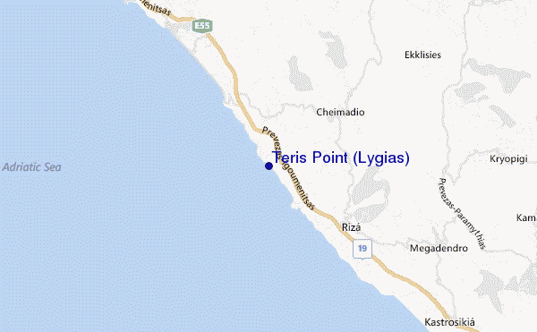 locatiekaart van Teris Point (Lygias)