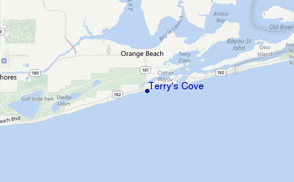 locatiekaart van Terry s Cove