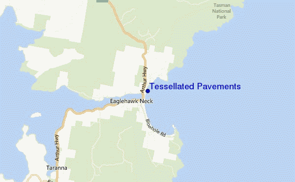 locatiekaart van Tessellated Pavements