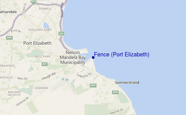 locatiekaart van Fence (Port Elizabeth)