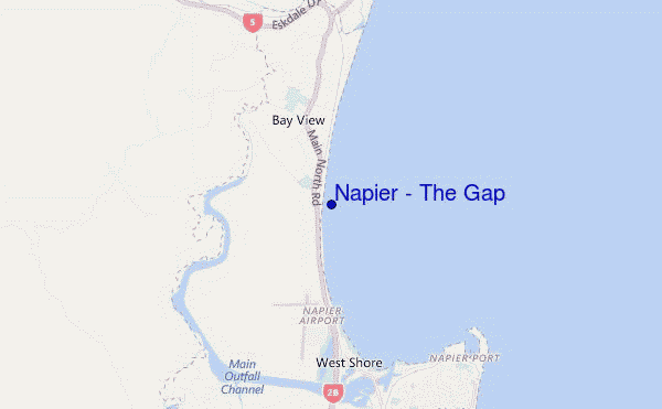 locatiekaart van Napier - The Gap