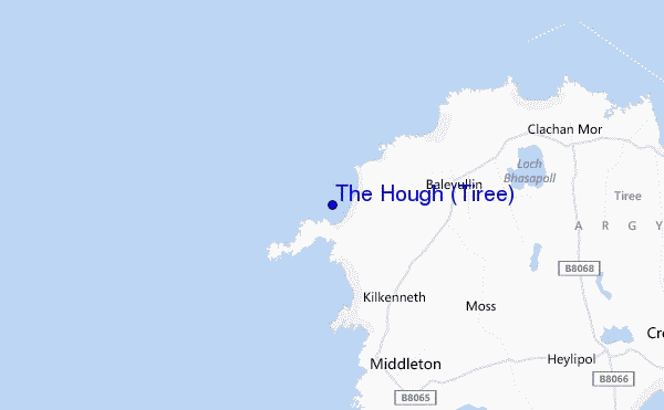 locatiekaart van The Hough (Tiree)