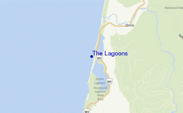 locatiekaart van The Lagoons
