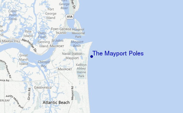 locatiekaart van The Mayport Poles