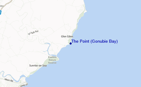 locatiekaart van The Point (Gonubie Bay)