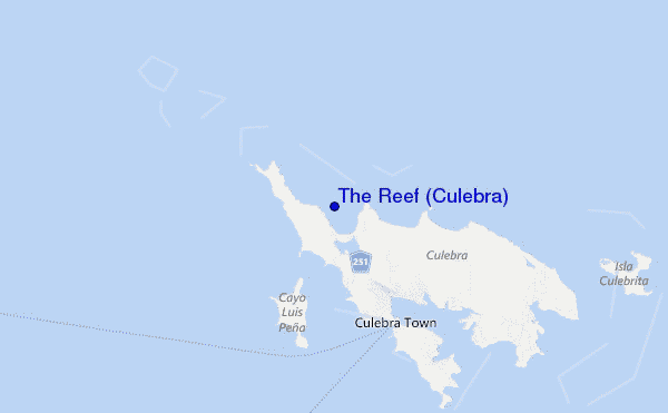 locatiekaart van The Reef (Culebra)