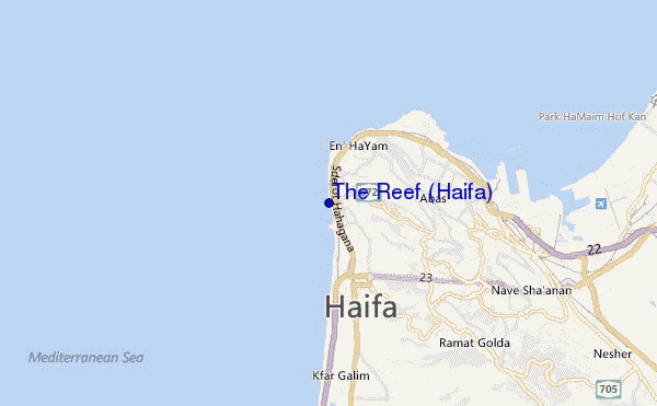 locatiekaart van The Reef (Haifa)
