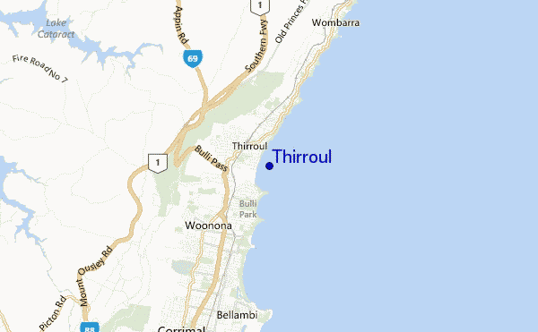 locatiekaart van Thirroul