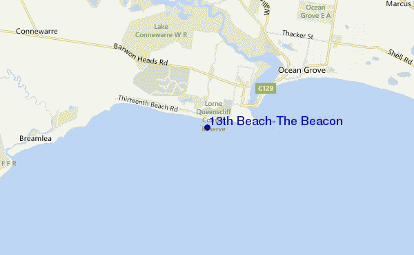 locatiekaart van 13th Beach-The Beacon