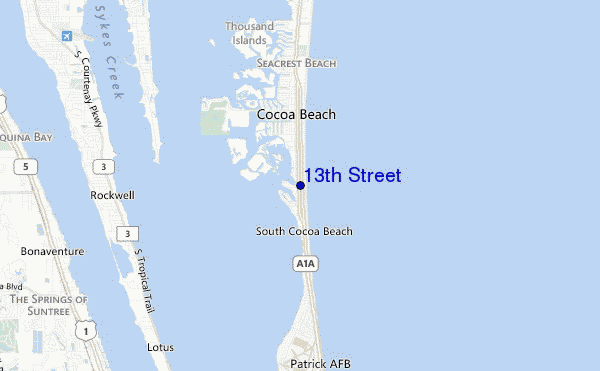 locatiekaart van 13th Street