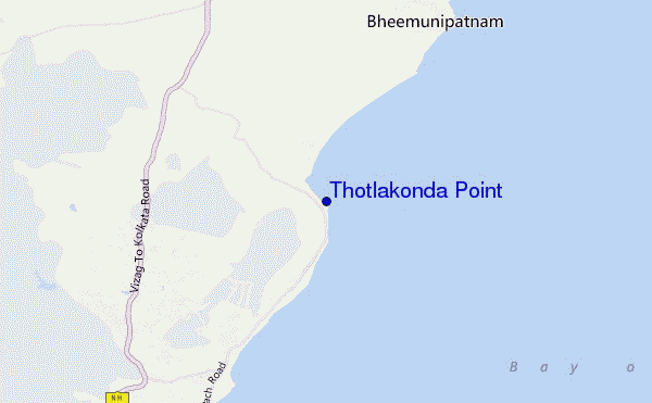 locatiekaart van Thotlakonda Point