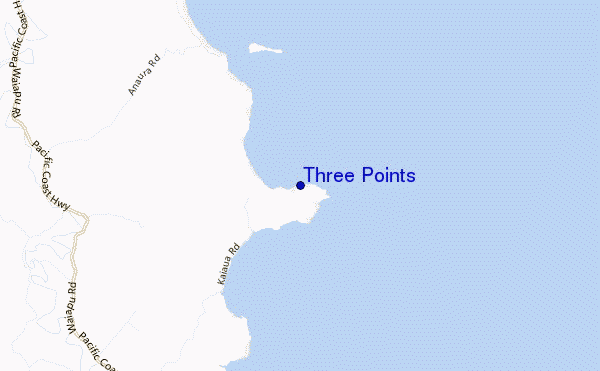 locatiekaart van Three Points