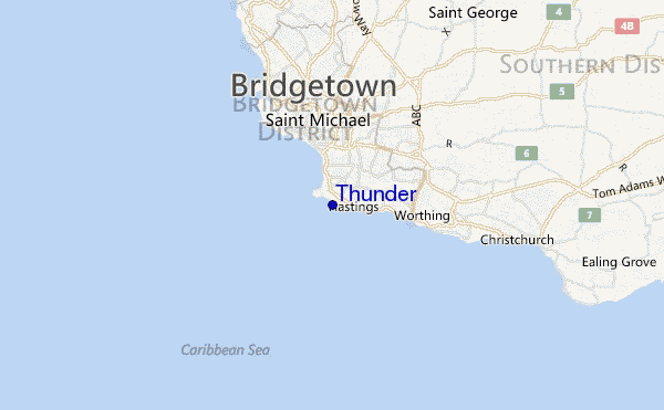 locatiekaart van Thunder
