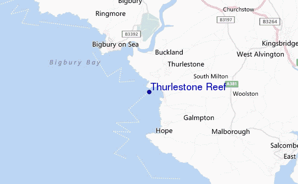 locatiekaart van Thurlestone Reef