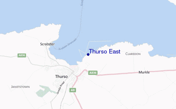locatiekaart van Thurso East