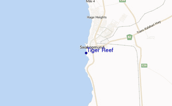 locatiekaart van Tiger Reef