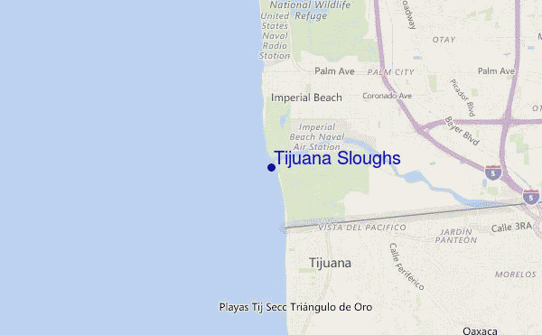 locatiekaart van Tijuana Sloughs