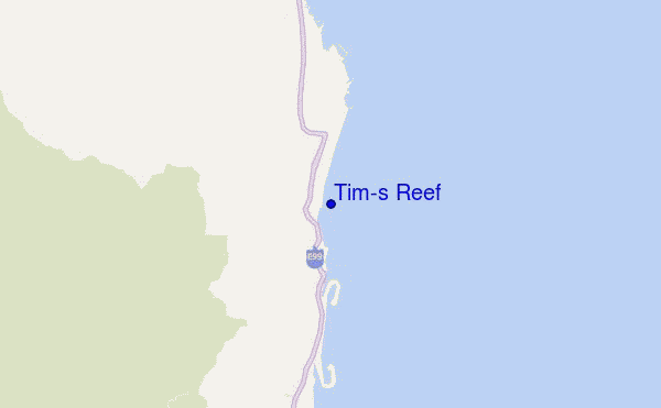 locatiekaart van Tim's Reef