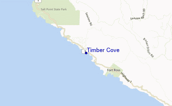locatiekaart van Timber Cove