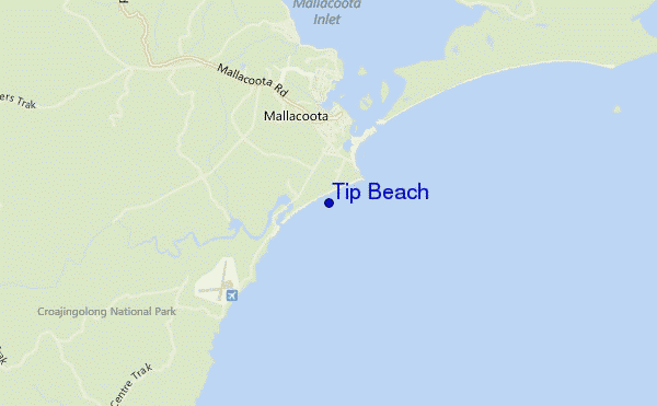 locatiekaart van Tip Beach