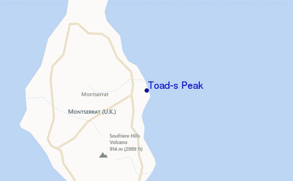 locatiekaart van Toad's Peak